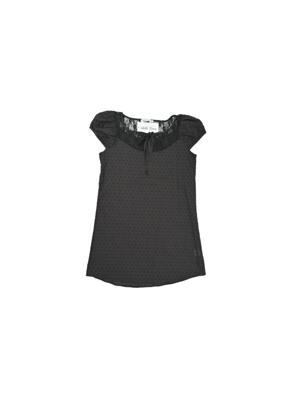 Bella Venice The Margaret Lace Trim Mini Dress in Black